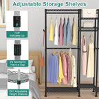 Clothes Rail Rack for Hanging 3 Tiers Adjustable