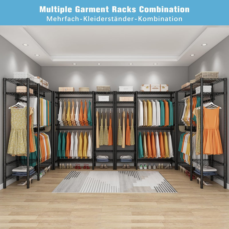 Clothes Rail Rack with Hanging Rods and Adjustable