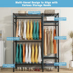 Clothes Rail Rack with Hanging Rods and Adjustable