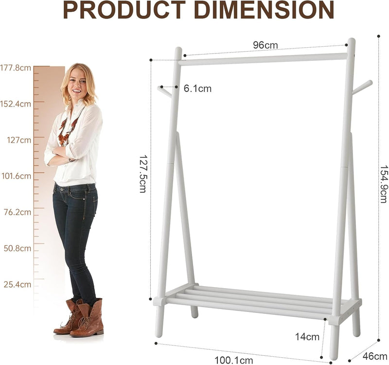 Clothes Rail Rack with Shelf and Hook Sturdy