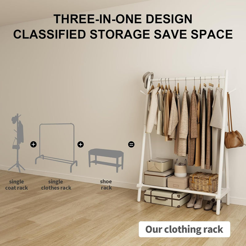 Clothes Rail Rack with Shelf and Hook Sturdy