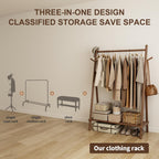 Clothes Rail Rack with Shelf and Hook Sturdy