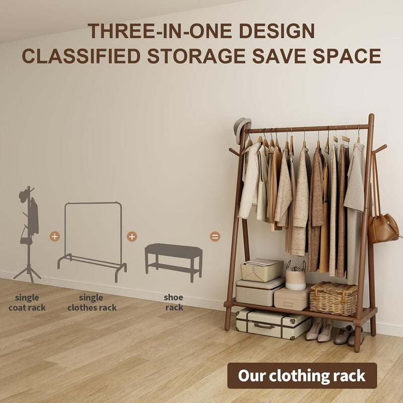 Clothes Rail Rack with Shelf and Hook Sturdy