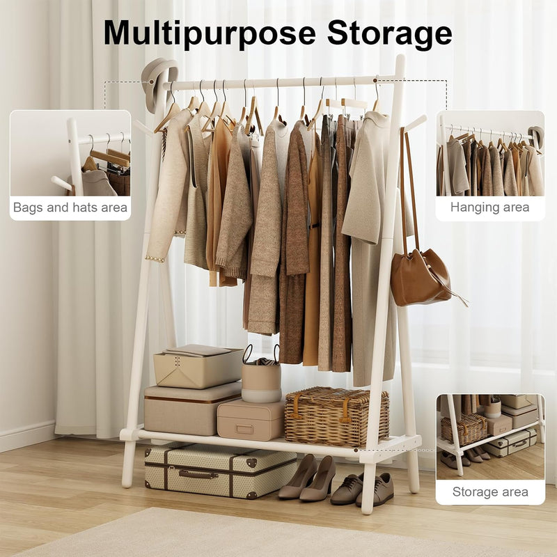 Clothes Rail Rack with Shelf and Hook Sturdy