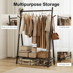 Clothes Rail Rack with Shelf and Hook Sturdy