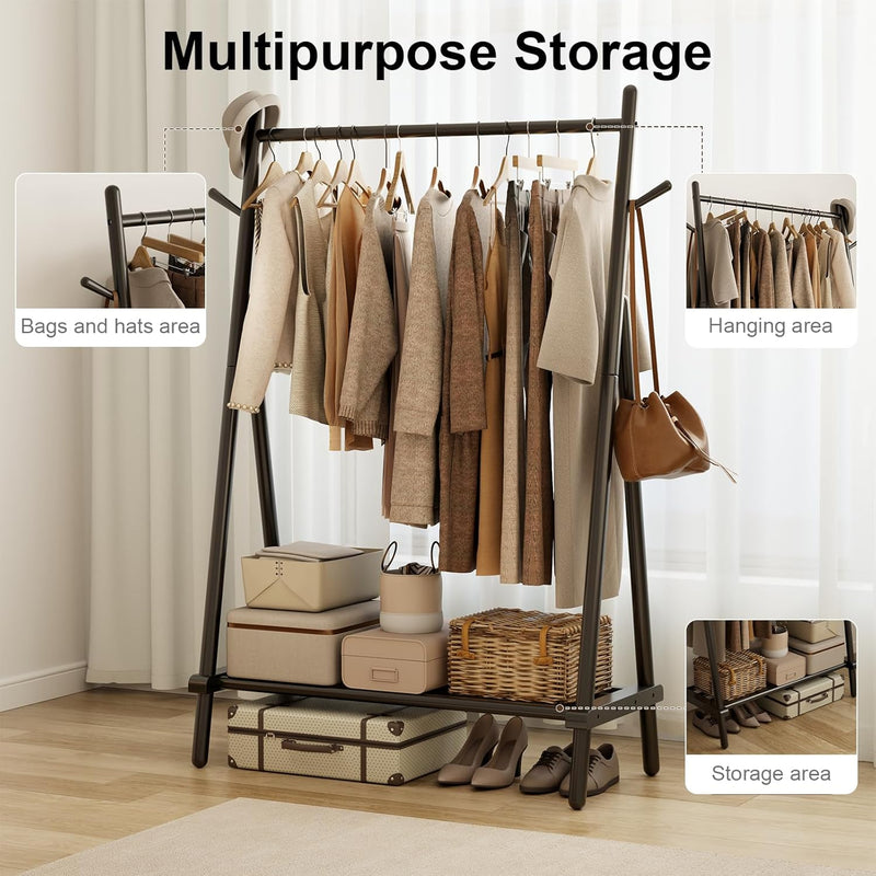 Clothes Rail Rack with Shelf and Hook Sturdy