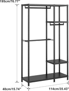 Clothes Rail Tall Metal Open Wardrobe