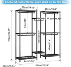 Clothes Rail Tall Metal Open Wardrobe