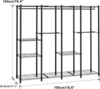 Clothes Rail Tall Metal Open Wardrobe