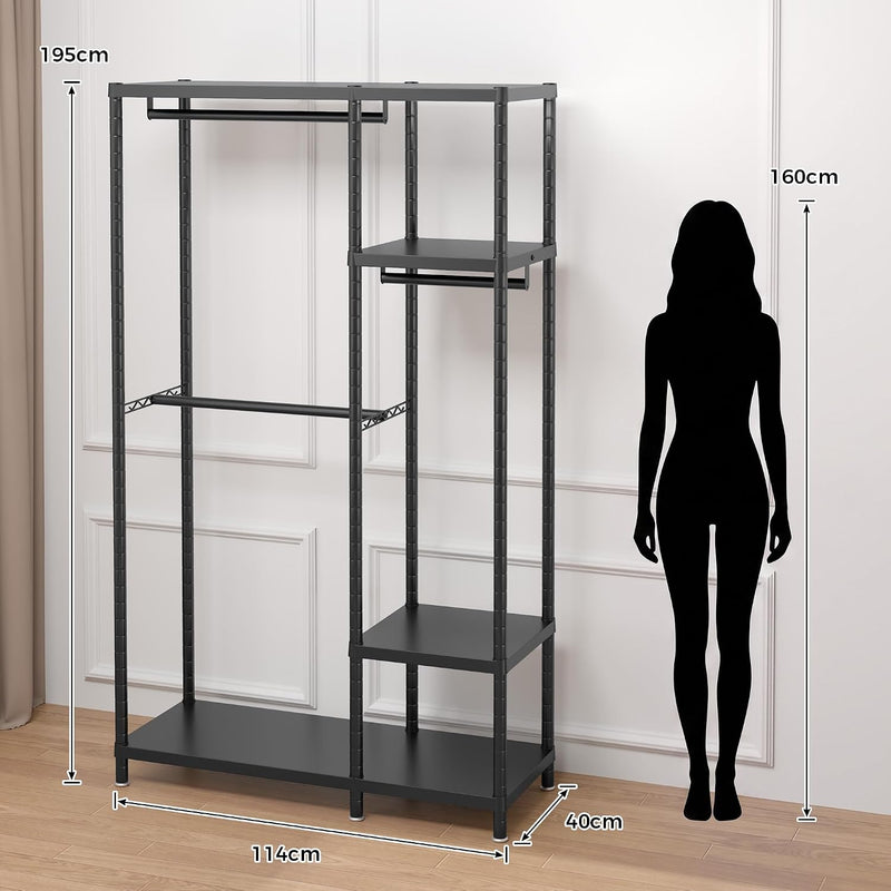 Clothes Rail Tall Metal Open Wardrobe