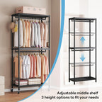 Clothes Rail Tall Metal Open Wardrobe