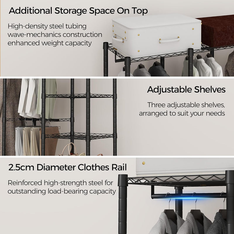 Clothes Rail Tall Metal Open Wardrobe