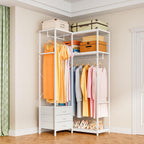 Clothes Rail with 3 Fabric Drawers Storage Shelves