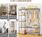 Clothes Rail with Shelves Metal Wardrobes for Bedroom