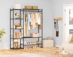 Clothes Rail with Shelves Metal Wardrobes for Bedroom