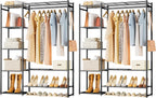 Clothes Rail with Shelves Metal Wardrobes for Bedroom