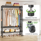 Clothes Rail with Storage Shelves