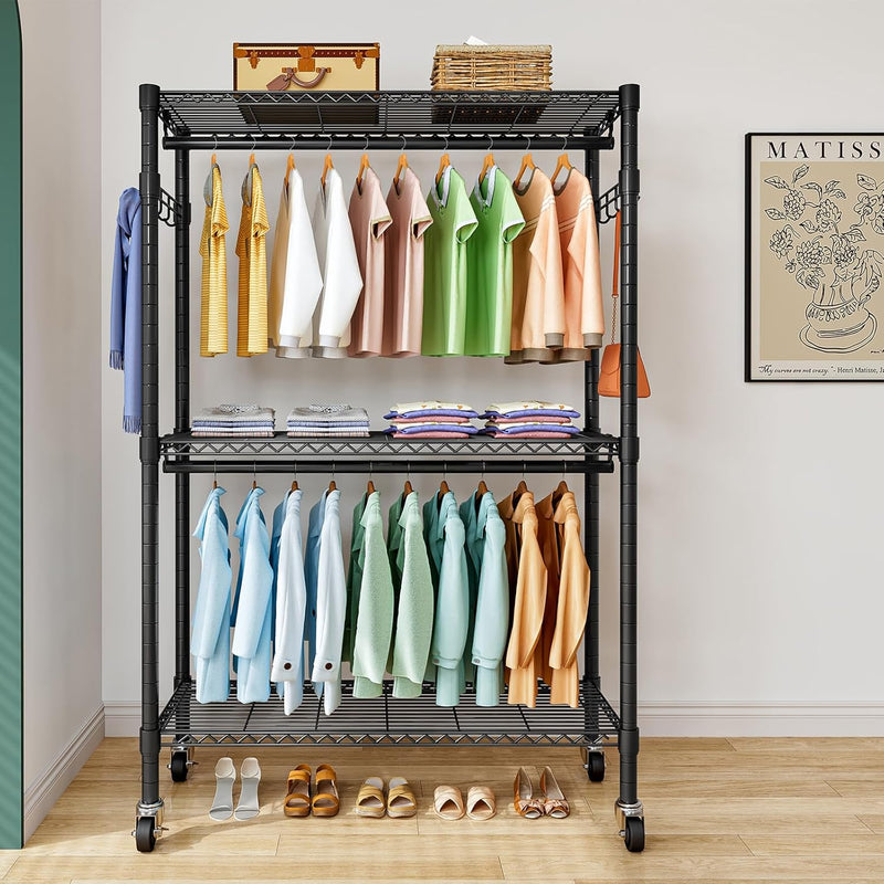 Clothes Rail Heavy Duty with Double 41dx81wx210h Cm