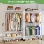 Clothes Rail with Storage Shelves