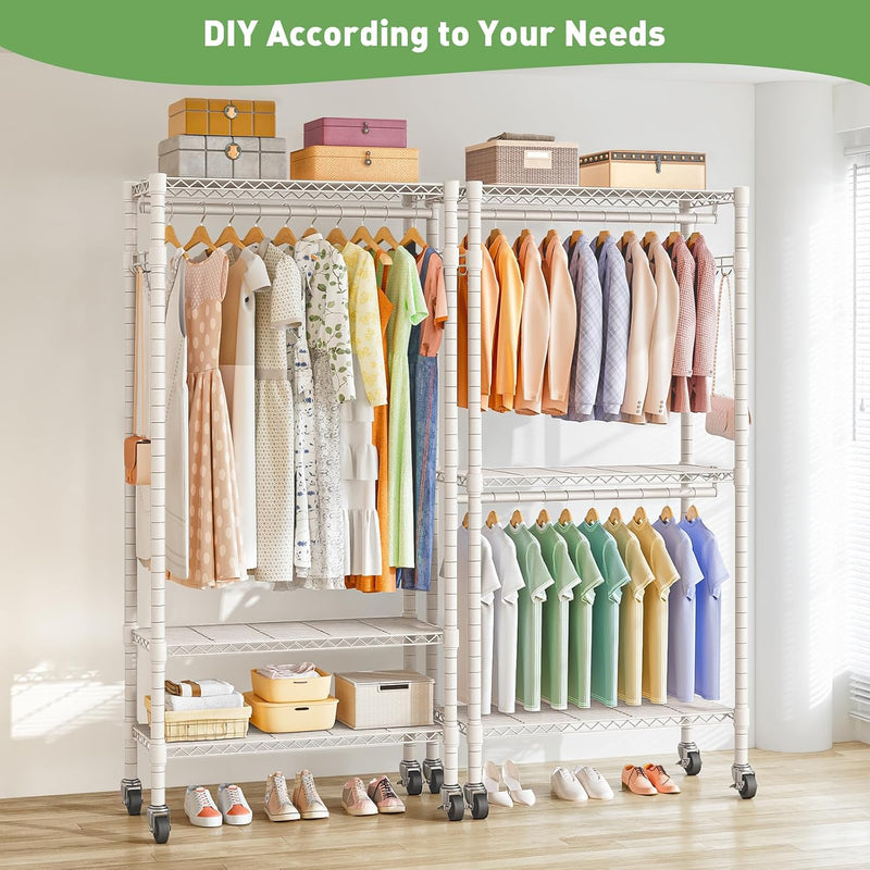 Clothes Rail with Storage Shelves