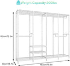 Clothes Rails Coat Rack with Adjustable Wire Storage