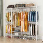 Clothes Rails Coat Rack with Adjustable Wire Storage