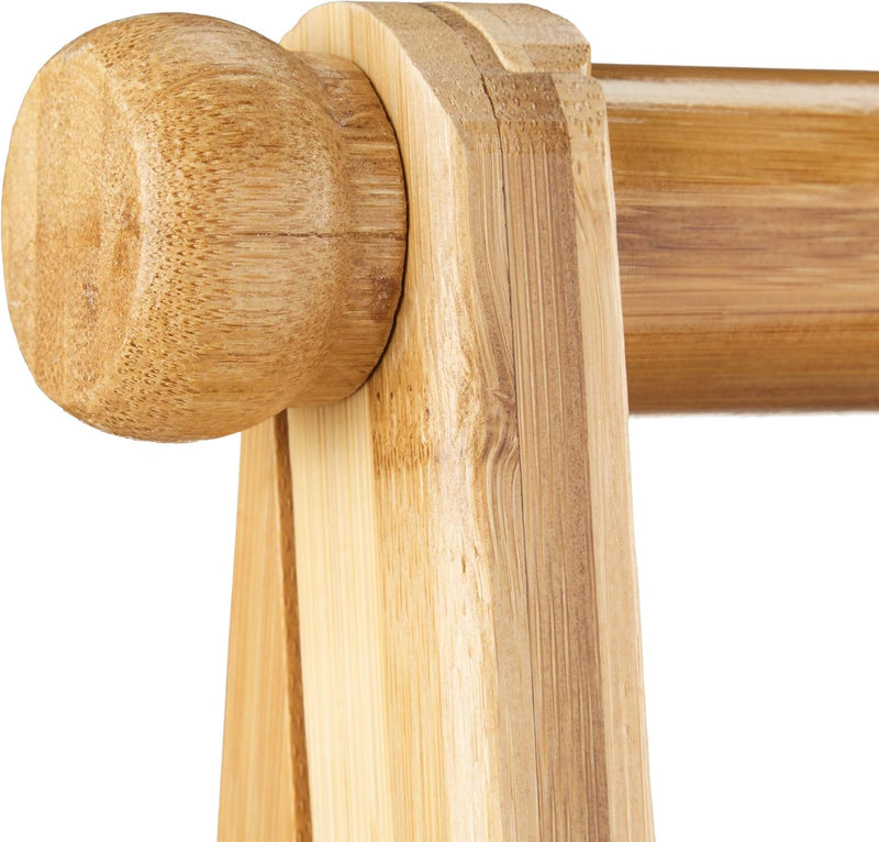 Clothes Stand on Wheels Bamboo 2 Shoe Shelves