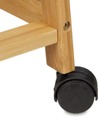 Clothes Stand on Wheels Bamboo 2 Shoe Shelves