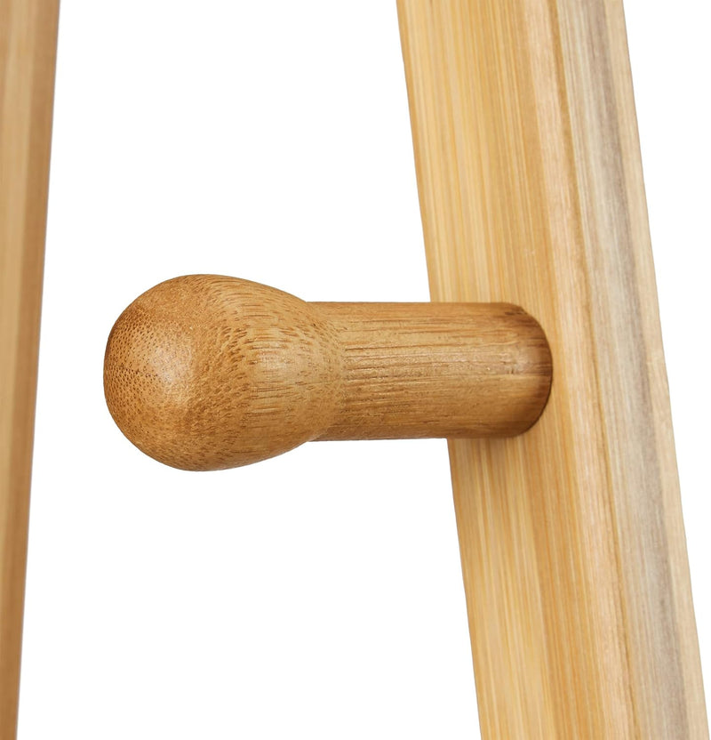 Clothes Stand on Wheels Bamboo 2 Shoe Shelves