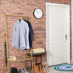 Clothes Stand on Wheels Bamboo 2 Shoe Shelves