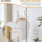 Clothing Rack with Wheels Rolling Clothes Double Deck