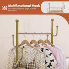 Clothing Rack with Wheels Rolling Clothes Double Deck