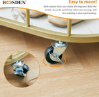 Clothing Rack with Wheels Rolling Clothes Double Deck