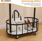 Clothing Rack with Wheels Rolling Clothes Double Deck