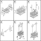 Clothing Rack with Wheels Rolling Clothes Double Deck