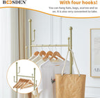 Clothing Rack with Wheels Rolling Clothes Double Deck
