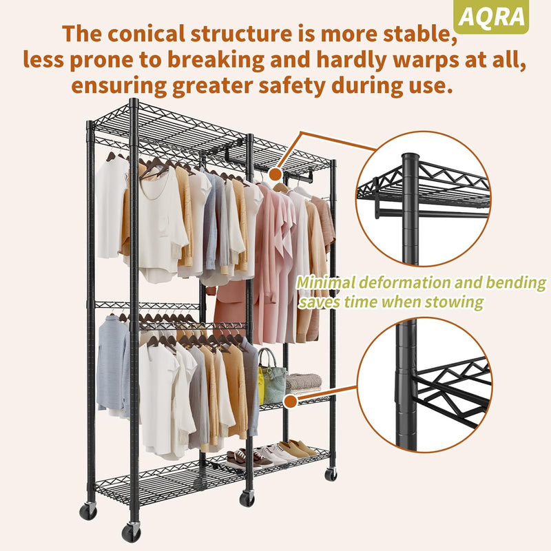 Clothing Rail Clothes Rack 147cmx44cmx197CM 275KG