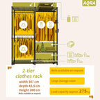 Clothing Rail Clothes Rack 147cmx44cmx197CM 275KG