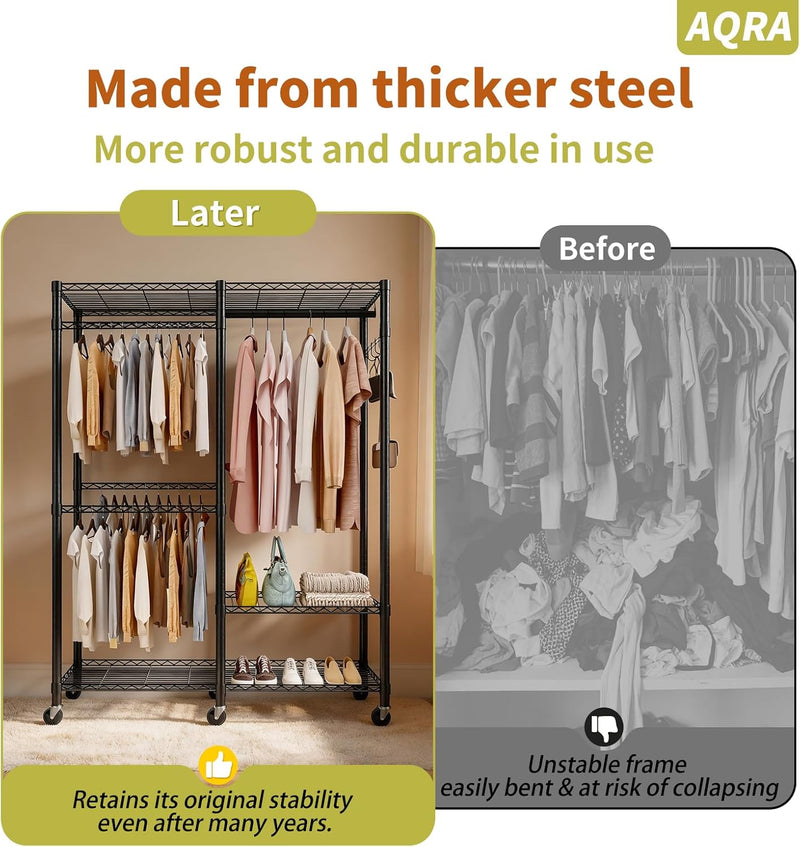 Clothing Rail Clothes Rack 147cmx44cmx197CM 275KG