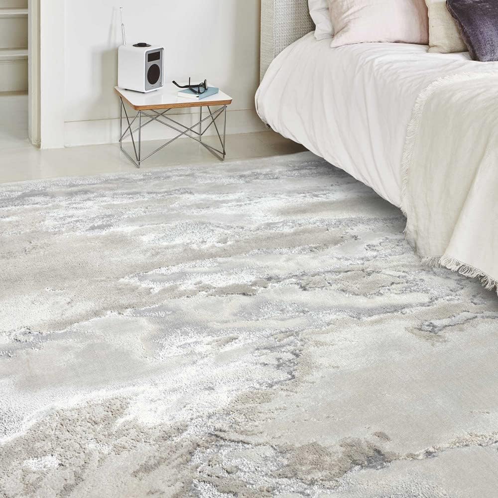 Cloud Modern Shiny Abstract Marbled Pattern Rug Hallway