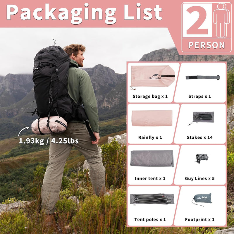 Cloud Up 2 Person Backpacking Tent Waterproof Double