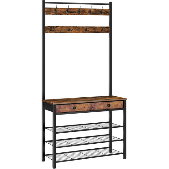 Coat and Shoe Rack with Storage Hall Tree