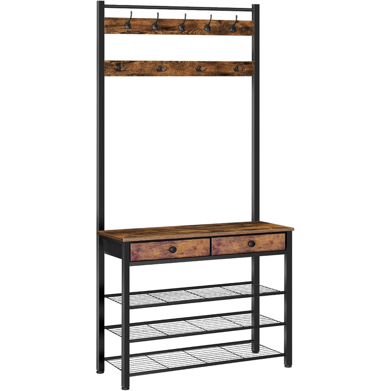 Coat and Shoe Rack with Storage Hall Tree