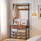 Coat and Shoe Rack with Storage Hall Tree