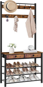 Coat and Shoe Rack with Storage Hall Tree