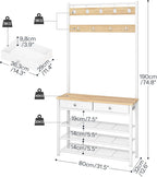 Coat and Shoe Rack with Storage Hall Tree