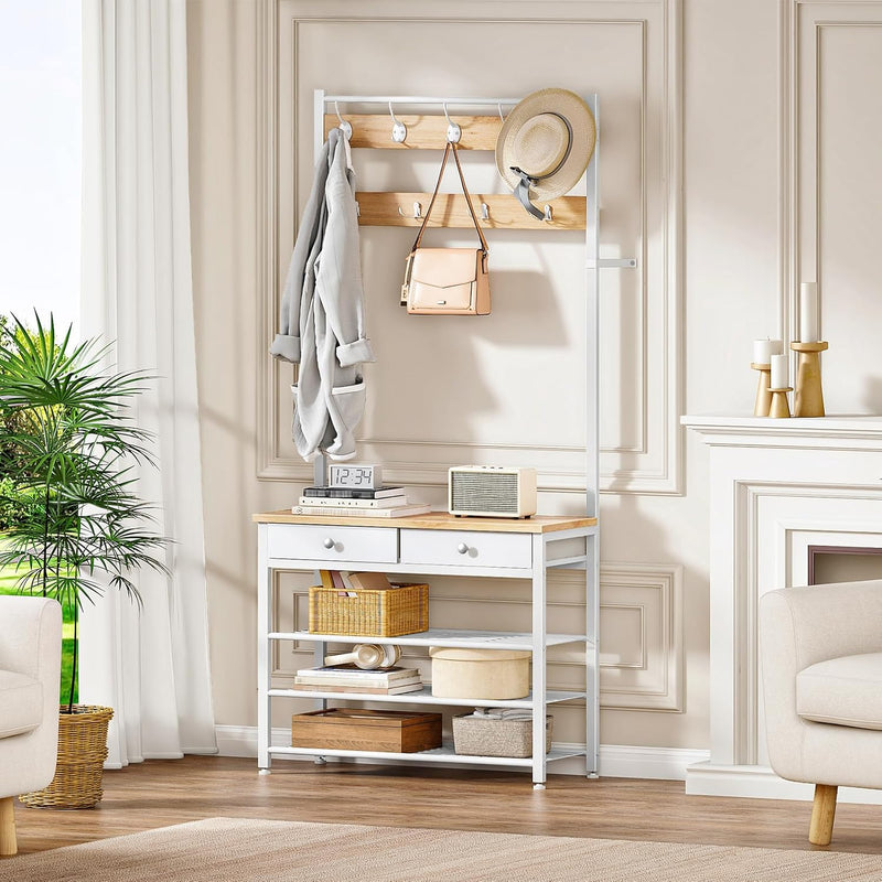 Coat and Shoe Rack with Storage Hall Tree
