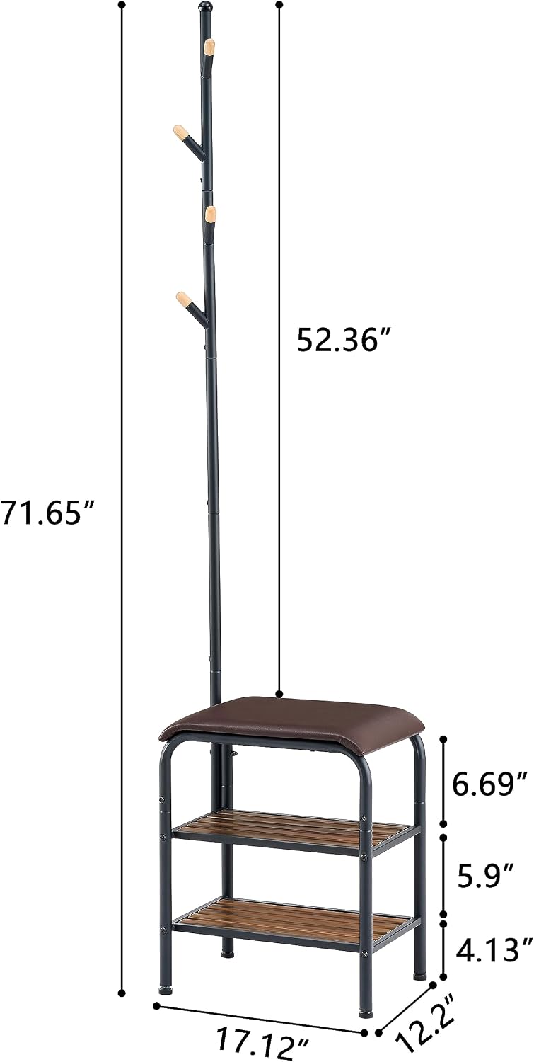 Coat Rack 3 in 1 Stand with Shoe