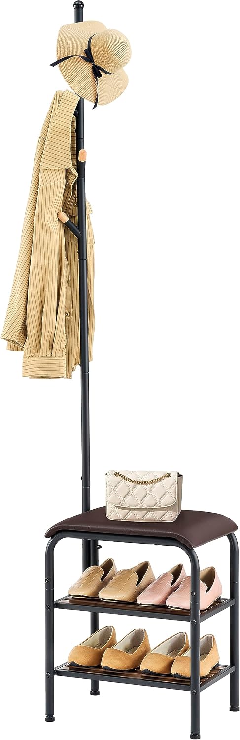Coat Rack 3 in 1 Stand with Shoe
