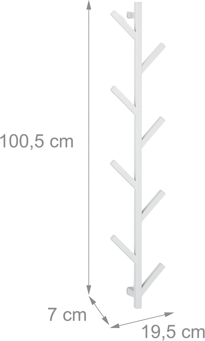 Coat Rack 8 Hooks Wall-Mounted Modern for Hats